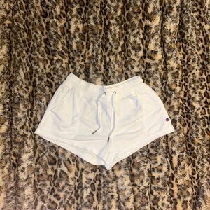 Champion White Drawstring Sweat Shorts